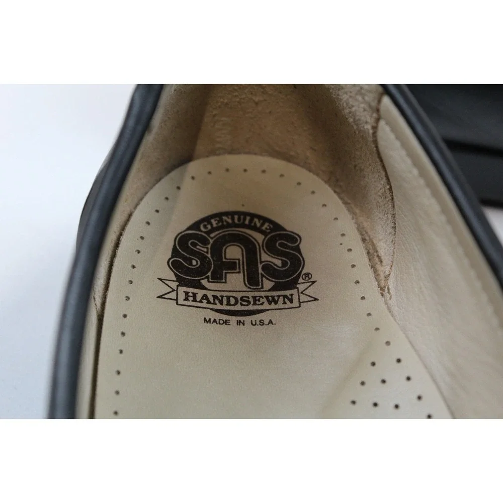 SAS Shoes Ace Men's Slip-On Loafers Sz 13M Black Handsewn Leather USA Made